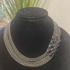 Black Stone Statement Necklace